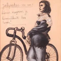 Marko Mäetamm, Jalgratas, 1992, Süsi, kriit, paber