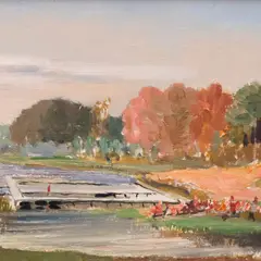 Nigul Espe, Elva ujula, 1951, Õli, lõuend papil