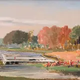 Nigul Espe, Elva ujula, 1951, Õli, lõuend papil