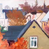Heldur Viires, Vaade Karlova mõisahoonele, 1961 - 1965, Guašš, paber