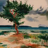 Richard Uutmaa, Rannamänd, 1973, Akvarell