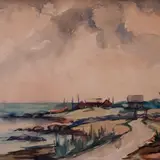 Juhan Nõmmik, Rand, 1946, Akvarell