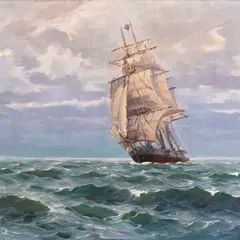 Boris Ottenberg, Purjekas merel, 1937, Õli, lõuend