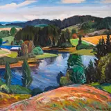 Kalju Nagel, Suvi Saaluses, 1971, Õli, lõuend