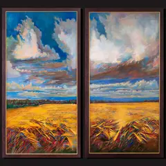 Kristiina Kaasik, Lõikuskuu I - II, 1980, Õli, lõuend
