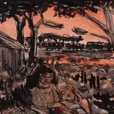 Ülo Sooster, Armastajad looduses, 1951 - 1955, Tušš, akvarell, paber