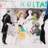 Alo Hoidre, Vanal ajal (Kohvik Kultas), 1987, Segatehnika, paber
