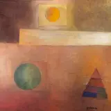 Rein Kelpman, Kaks ringi, 1999, Õli, segatehnika, lõuend
