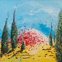 Maasikapuud päikesetuules by Avo Paistik, 2003, Õli, masoniit, sold Nov 2025