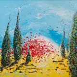 Avo Paistik, Maasikapuud päikesetuules, 2003, Õli, masoniit
