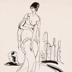 Voldemar Kangro-Pool, Tütarlaps, 1920, Tušš, paber