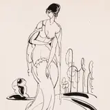 Voldemar Kangro-Pool, Tütarlaps, 1920, Tušš, paber