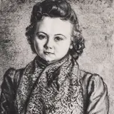 Eduard Wiiralt, Tütarlaps kirju salliga, 1941, Kuivnõel
