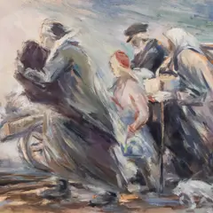 Felix Randel, Põgenikud, 1943, Õli, paber