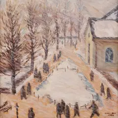 Lydia Mei, Lumesadu Tallinnas, 1946, Õli, vineer