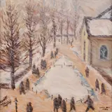 Lydia Mei, Lumesadu Tallinnas, 1946, Õli, vineer