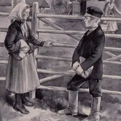 Illustratsioon O. Lutsu teosele "Kevade" by Richard Kaljo, 1953, Akvarell, tušš, paber, sold Nov 2025