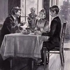 Illustratsioon O. Lutsu teosele "Suvi" (Rajal) by Richard Kaljo, 1954, Akvarell, tušš, paber, sold Nov 2025