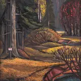 Varmo Pirk, Sügisene mets, 1964, Õli, papp