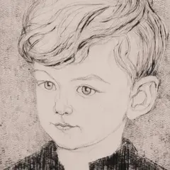 Aino Bach, Poisi portree, 1958, Kuivnõel