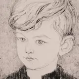 Aino Bach, Poisi portree, 1958, Kuivnõel