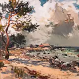 Richard Uutmaa, Eisma maastik, 1963, Õli, lõuend