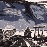 Allex Kütt, Toila rand, 1966, Linoollõige