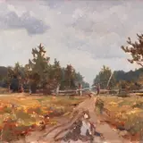Boris Ottenberg, Maastik aiaga, 1939, Õli, lõuend papil