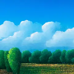 Toomas Vint, Maastik, 2002, Õli, papp