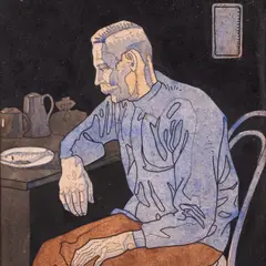 Eduard Wiiralt, Laua ääres, 1918, Akvarell, tušš, paber