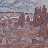 Uno Roosvalt, Rannamaastik, 1968, Pastell, paber