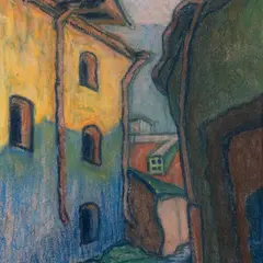 Edgar Tomberg, Linnavaade, 1922, Pastell, paber