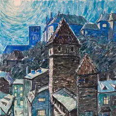 Märt Bormeister, Öine Tallinn. Vaade Kuldjala tornist, 1966, Monotüüpia