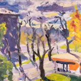 Jaan Toomik, Kaarli puiestee, 1984, Õli, kartong