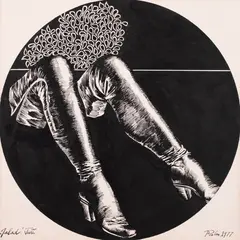 Jüri Palm, Jalad, 1977, Tušš, paber