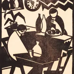 Jaan Vahtra, Kõrts (Blanc et Noir), 1921, Puulõige
