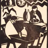 Jaan Vahtra, Kõrts (Blanc et Noir), 1921, Puulõige
