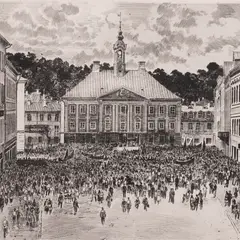 21. juuni 1940 Tartus by Richard Kaljo, 1956, Ofort, sold Apr 2025