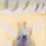 Peeter Mudist, Lapsed, kivid ja kadakad, 1990, Õli, lõuend