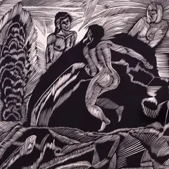 Enno Ootsing, Idüll, 1971, Linoolõige