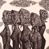 Herald Eelma, Tüdrukud, 1969, Linoolõige