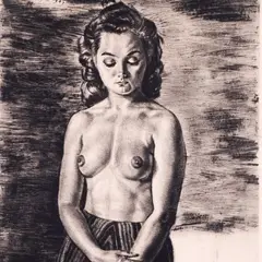 Eduard Wiiralt, Poolakt (Astrid), 1943, Kuivnõel