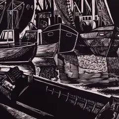 Henno Arrak, Suured ja väikesed laevad, 1964, Linoollõige