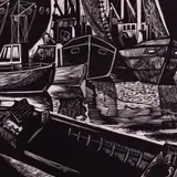 Henno Arrak, Suured ja väikesed laevad, 1964, Linoollõige