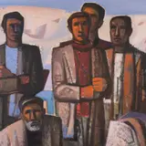 Lepo Mikko, Peipsi kandi mehed, 1967, Õli, lõuend