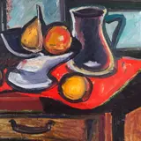 Valdur Ohakas, Natüürmort kannuga, 1967, Õli, papp