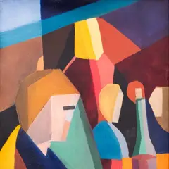 Jüri Kikka, Figuurid, 1968, Õli, papp
