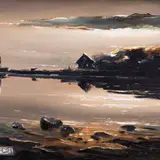 Jüri Ristna, Õhtu rannal, 1991, Õli, lõuend