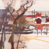Kaja Kärner, Vaade veetornist, 1958, Õli, papp