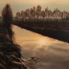 Aili Vint, Õhtune kraav, 1982, Õli, lõuend